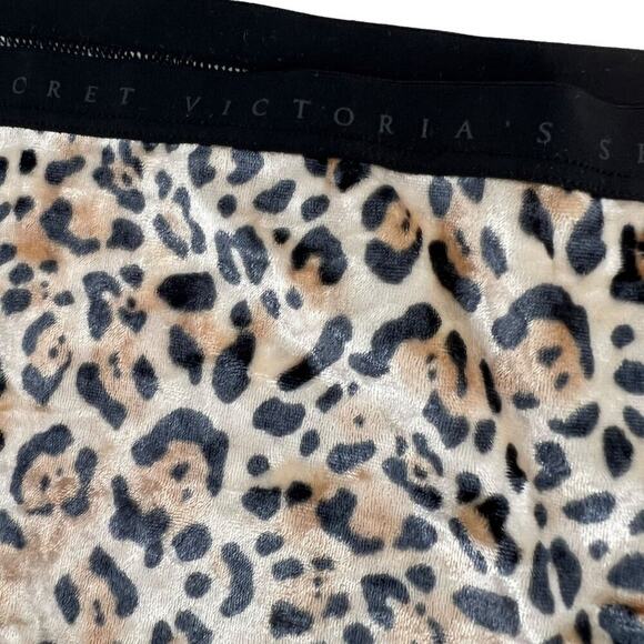 Victorias Secret SEXY Shortie Boy Shorts Panty Pantie Crushed Velvet Leopard XL - Picture 3 of 6